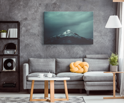 Black & Teal Mountain - Blend On Canvas