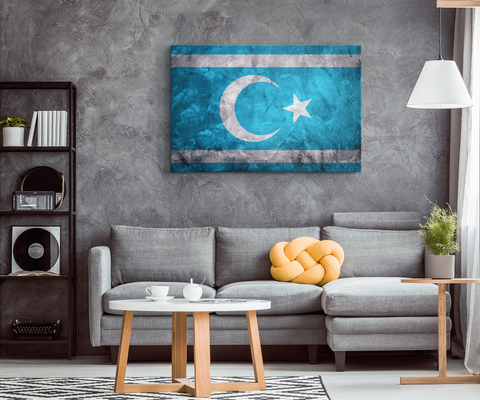Iraqi Turkmen Canvas Flag, Iraqi Turkmen Flag, Iraqi Turkmen Art, Turkmen Canvas Art - Blend On Canvas